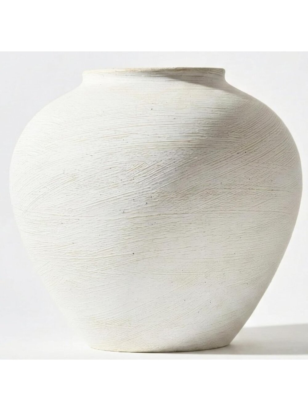 11 Wide Large White Vase Centerpieces Textured Stone Look Rustic Farmhouse Decor